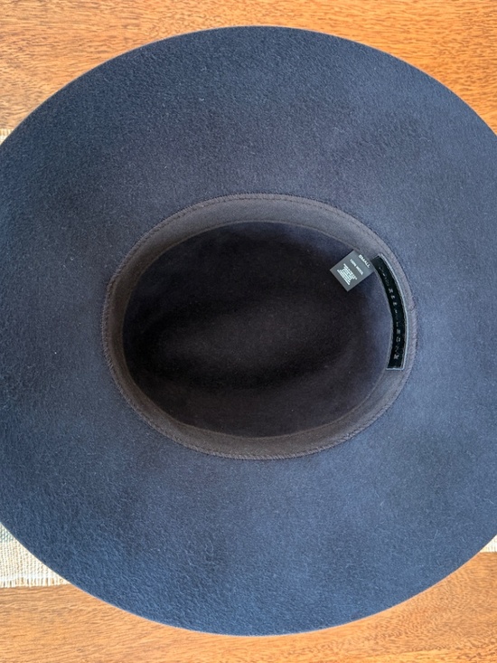 Janessa Leone Lane Pin Fedora Navy Wool Hat. Size: Small main image 5